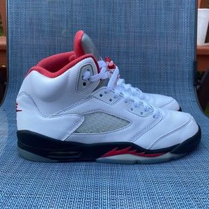 Size 6.5Y - Jordan 5 Retro Fire Red Silver Tongue (2020)